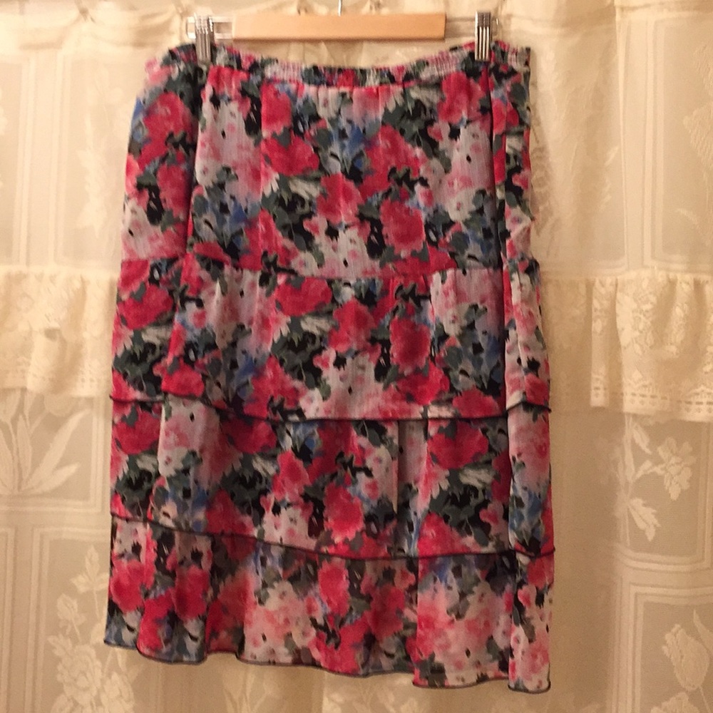 Kim Rogers Floral Ruffle Layered Skirt
